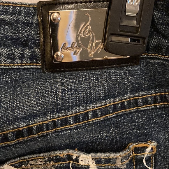 Baby Phat 5 Pocket Stretch Premium Blue Denim Shorts Size 11 y2k shorts - Picture 6 of 10